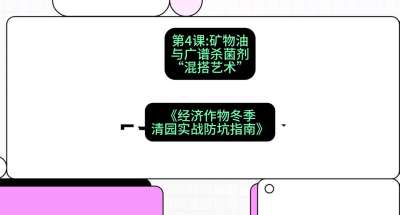 第4节：【替代方案】矿物油与广谱杀菌剂的&ldquo;混搭艺术&rdquo;，课程：《经济作物冬季清园&middot;实战防坑指南》#识农AI