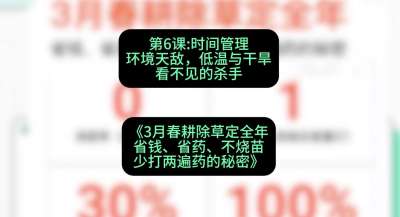 第6节：时间管理环境天敌，低温与干旱&mdash;&mdash;看不见的杀手，课程：《3月春耕除草定全年：省钱、省药、不烧苗、少打两遍药的秘密》